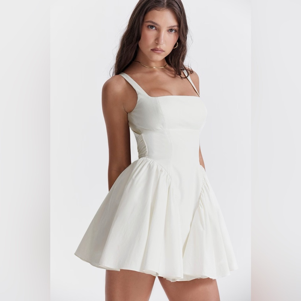 FLORIANNE IVORY BOW MINI DRESS